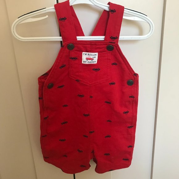🎉2/$30 SALE🎉Carter's Red Car Overalls - 12 M - Picture 1 of 3
